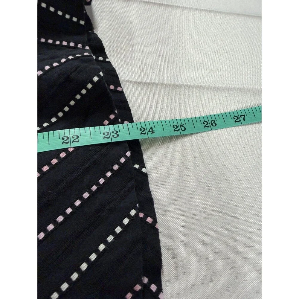 Tribal Black A-line Flare Skirt Chevron Zig Zag Sz 10 Corporate Capsule Cotton